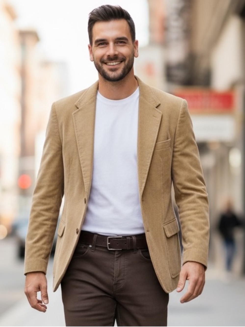 Manhattan Tan Sport Coat Blazer - Classic Tailored Style